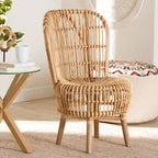 Fauteuil de salon moderne bohème en rotin naturel – Petit ou grand