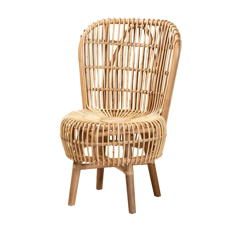 Fauteuil de salon moderne bohème en rotin naturel – Petit ou grand