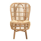 Fauteuil de salon moderne bohème en rotin naturel – Petit ou grand