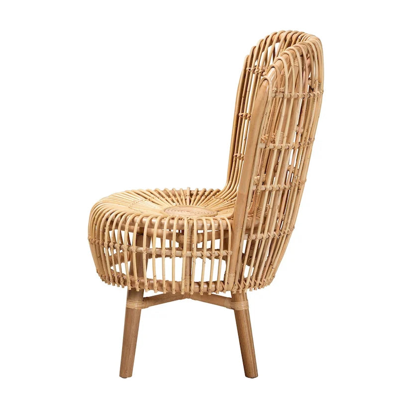Fauteuil de salon moderne bohème en rotin naturel – Petit ou grand