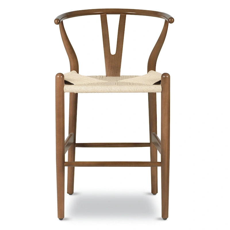 Tabouret de comptoir Weave, hauteur d'assise 23,5 po – Bois massif avec assise tissée