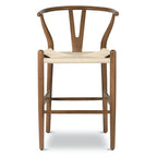 Tabouret de comptoir Weave, hauteur d'assise 23,5 po – Bois massif avec assise tissée