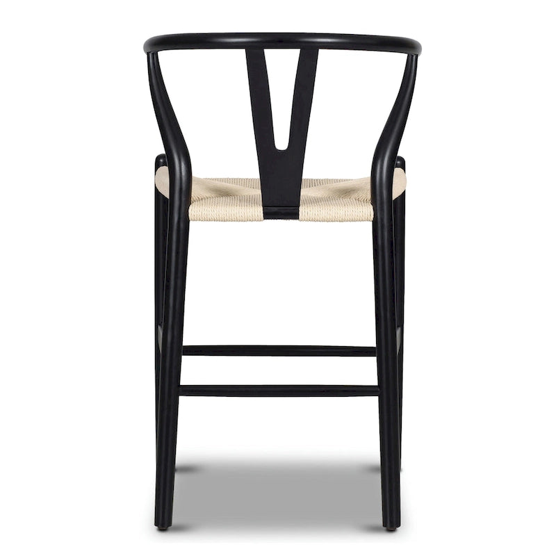 Tabouret de comptoir Weave, hauteur d'assise 23,5 po – Bois massif avec assise tissée