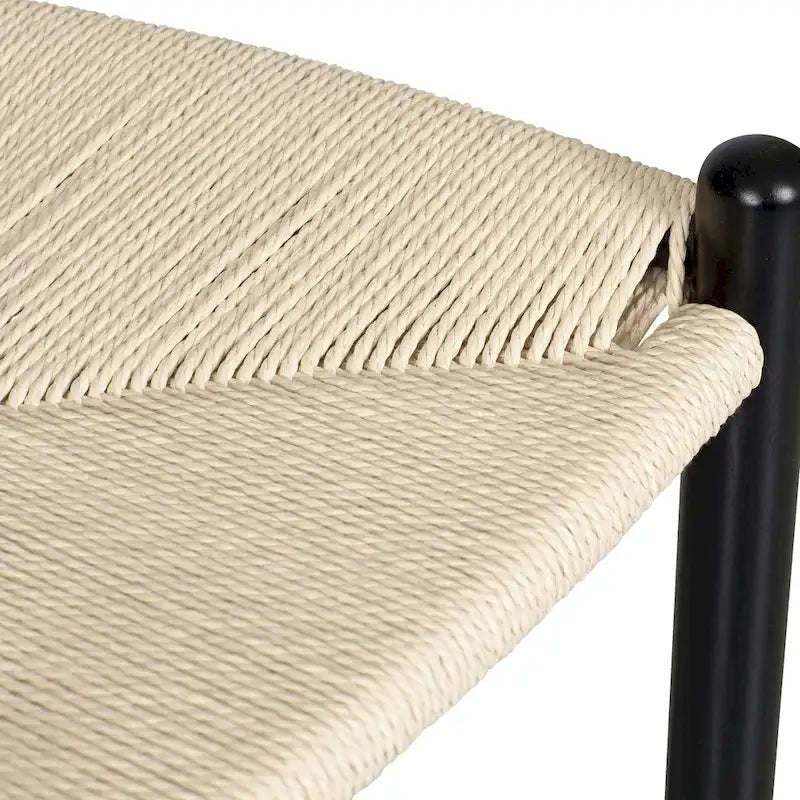 Tabouret de comptoir Weave, hauteur d'assise 23,5 po – Bois massif avec assise tissée