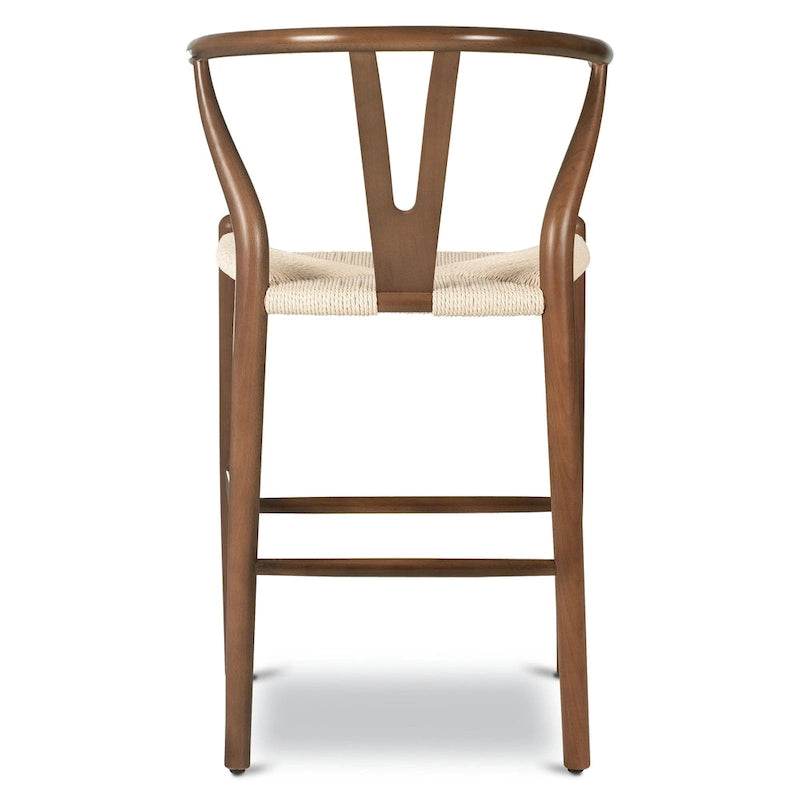 Tabouret de comptoir Weave, hauteur d'assise 23,5 po – Bois massif avec assise tissée