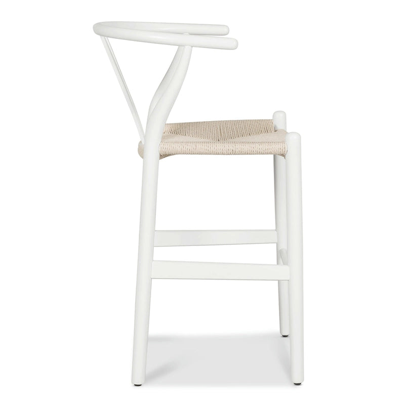 Tabouret de comptoir Weave, hauteur d'assise 23,5 po – Bois massif avec assise tissée