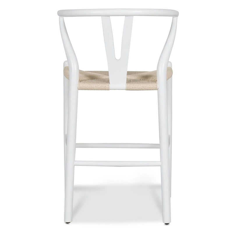 Tabouret de comptoir Weave, hauteur d'assise 23,5 po – Bois massif avec assise tissée