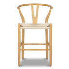 Tabouret de comptoir Weave, hauteur d'assise 23,5 po – Bois massif avec assise tissée