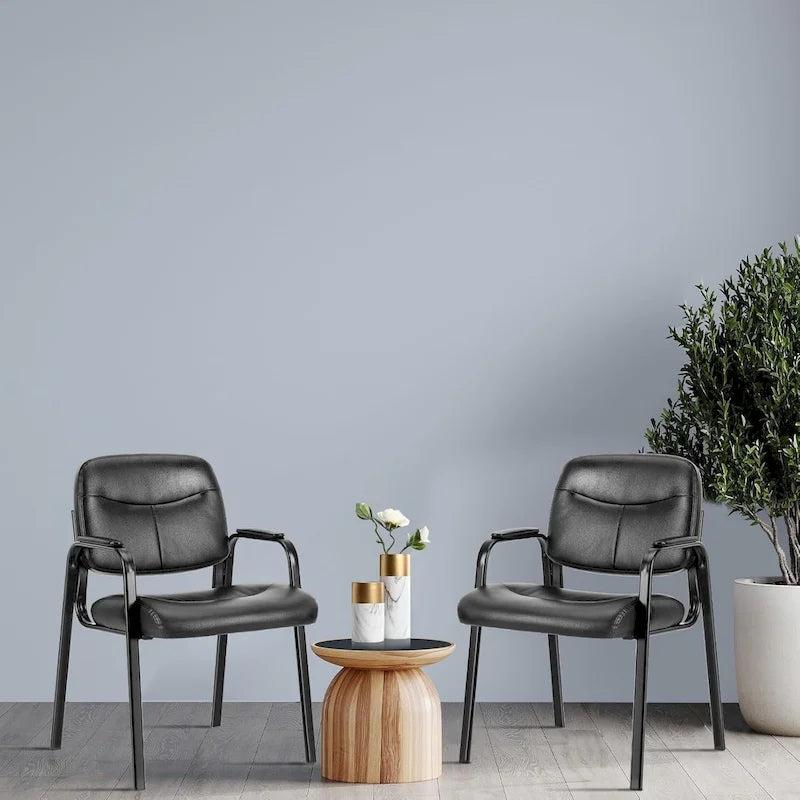 Chaises de réception, fauteuil visiteur de bureau en cuir