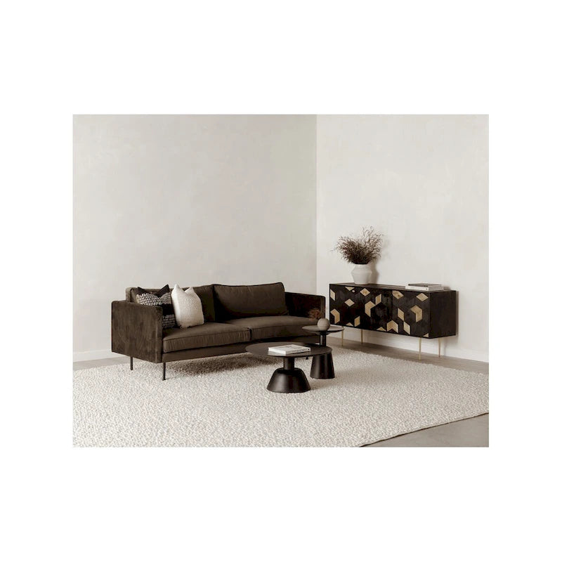 Table basse piédestal moderne en manguier massif - 30L x 30P x 14H