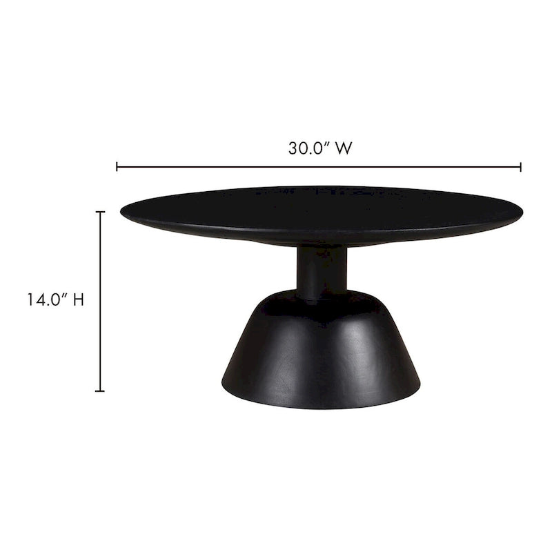 Table basse piédestal moderne en manguier massif - 30L x 30P x 14H