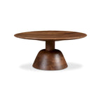 Table basse piédestal moderne en manguier massif - 30L x 30P x 14H