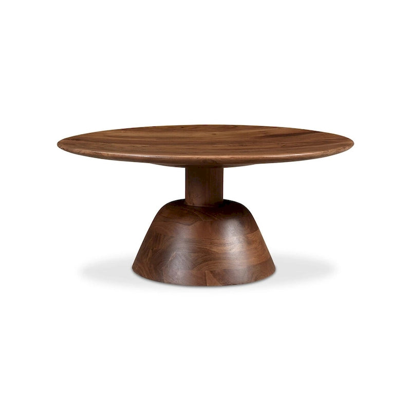 Table basse piédestal moderne en manguier massif - 30L x 30P x 14H