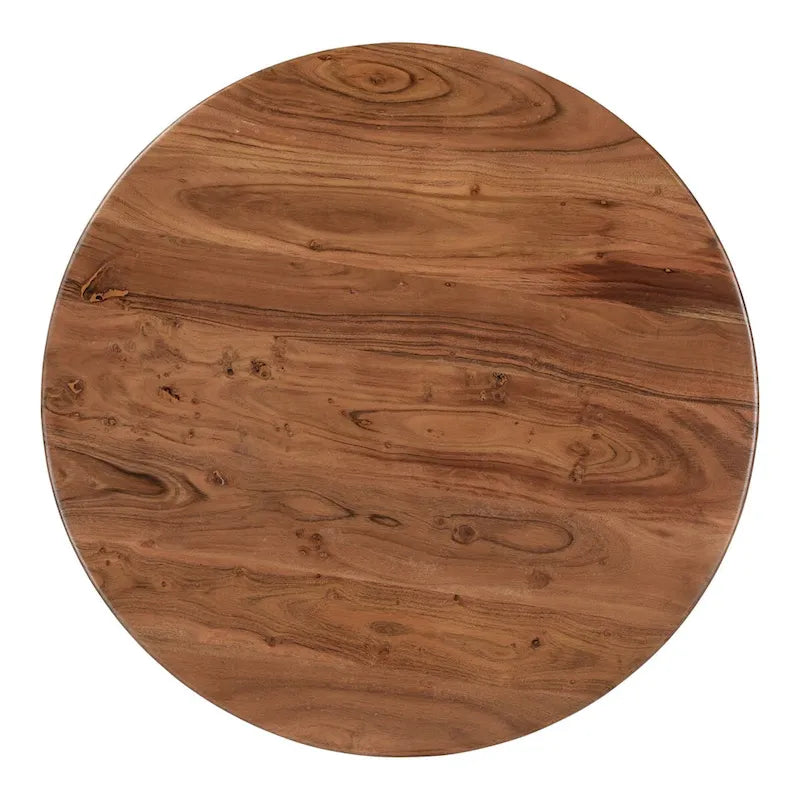Table basse piédestal moderne en manguier massif - 30L x 30P x 14H