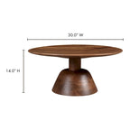 Table basse piédestal moderne en manguier massif - 30L x 30P x 14H