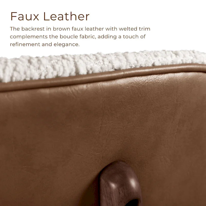 Lot de 2 chaises de salle à manger en noyer du milieu du siècle avec revêtement en bouclé