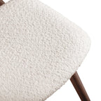 Lot de 2 chaises de salle à manger en noyer du milieu du siècle avec revêtement en bouclé