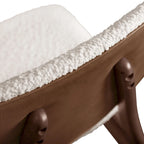 Lot de 2 chaises de salle à manger en noyer du milieu du siècle avec revêtement en bouclé