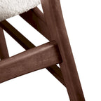 Lot de 2 chaises de salle à manger en noyer du milieu du siècle avec revêtement en bouclé