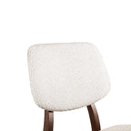 Lot de 2 chaises de salle à manger en noyer du milieu du siècle avec revêtement en bouclé