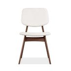 Lot de 2 chaises de salle à manger en noyer du milieu du siècle avec revêtement en bouclé