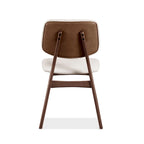 Lot de 2 chaises de salle à manger en noyer du milieu du siècle avec revêtement en bouclé