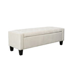 Banc de rangement capitonné en velours