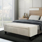  Warren Velvet Button Tufted Storage Bench