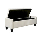 Banc de rangement capitonné en velours