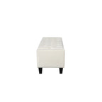 Banc de rangement capitonné en velours