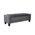 Banc de rangement capitonné en velours