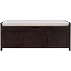 Banc de rangement avec 3 portes Banc à chaussures avec coussin amovible