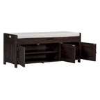 Banc de rangement avec 3 portes Banc à chaussures avec coussin amovible