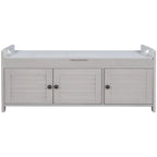 Banc de rangement avec 3 portes Banc à chaussures avec coussin amovible