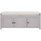 Banc de rangement avec 3 portes Banc à chaussures avec coussin amovible