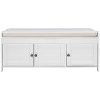 Banc de rangement avec 3 portes Banc à chaussures avec coussin amovible