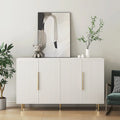 Buffet de rangement, Grand buffet cannelé avec étagères réglables, Crédence, Console de meuble d'appoint