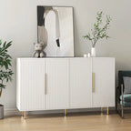 Buffet de rangement, Grand buffet cannelé avec étagères réglables, Crédence, Console de meuble d'appoint