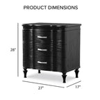 Table de chevet 3 tiroirs en bois massif
